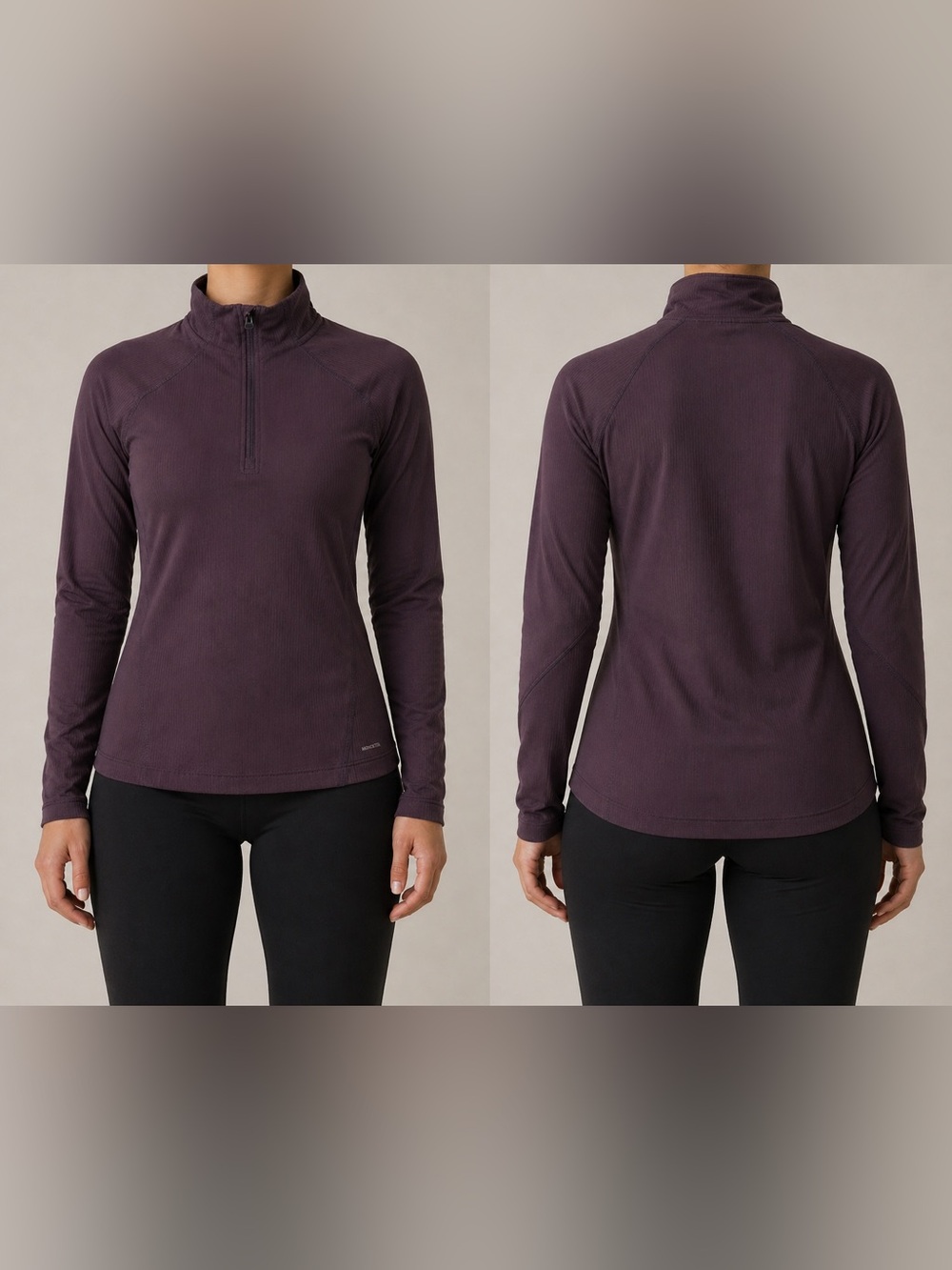 Mondetta Women's‎ Plum Half-Zip Long Sleeve Top